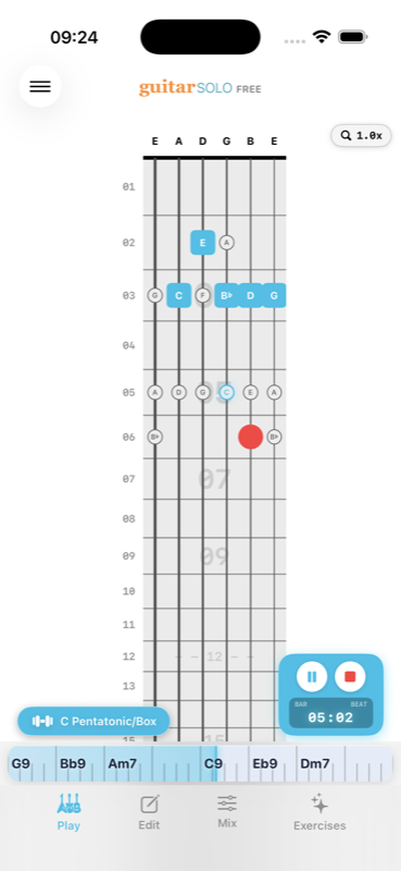 Guitar Solo Interactive Fretboard Trainer